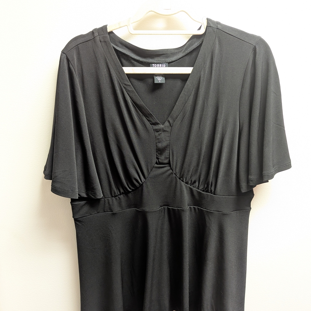 Torrid Black Studio Knit V-Neck Top